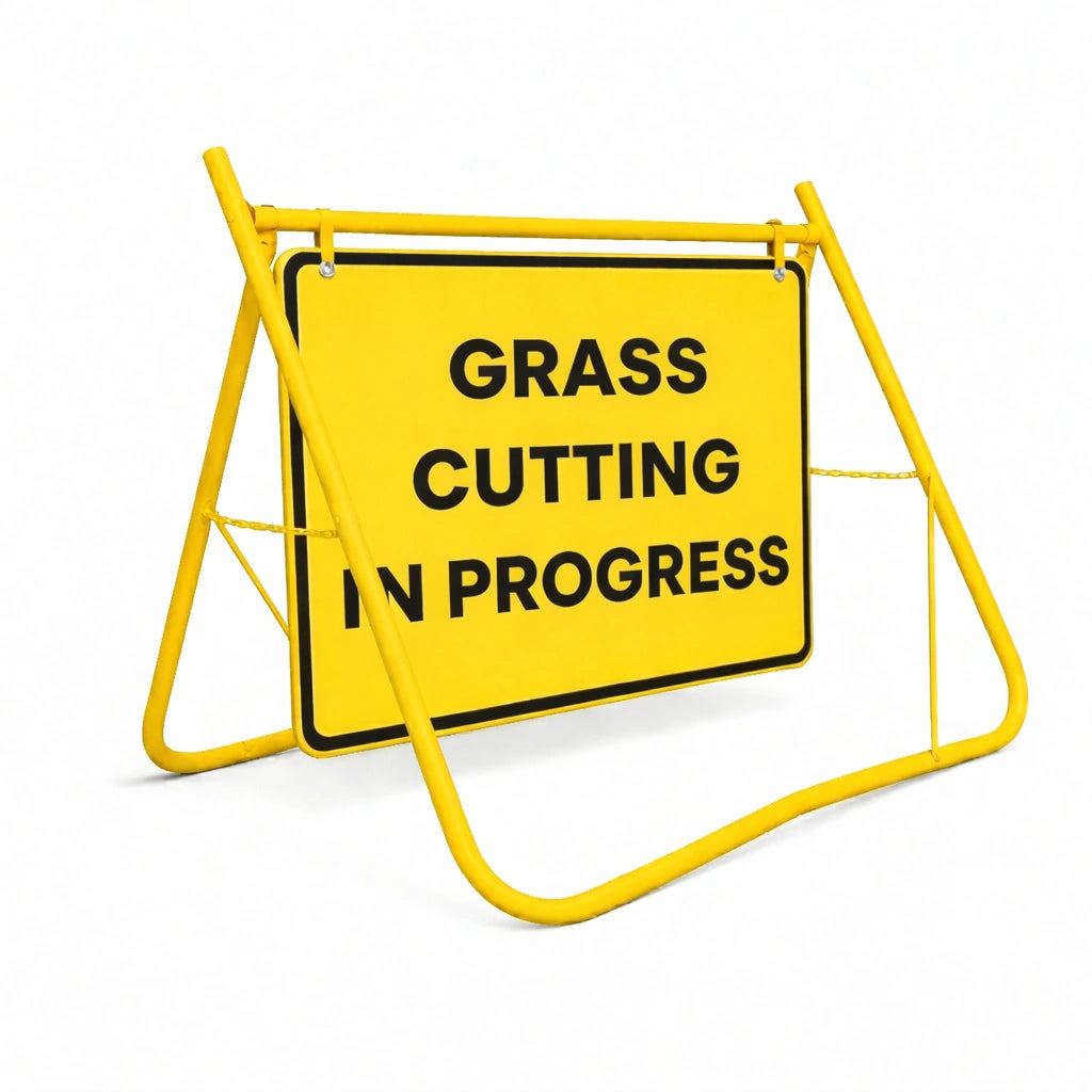 900 x 600mm Swing Stand & Sign - Grass Cutting In Progress