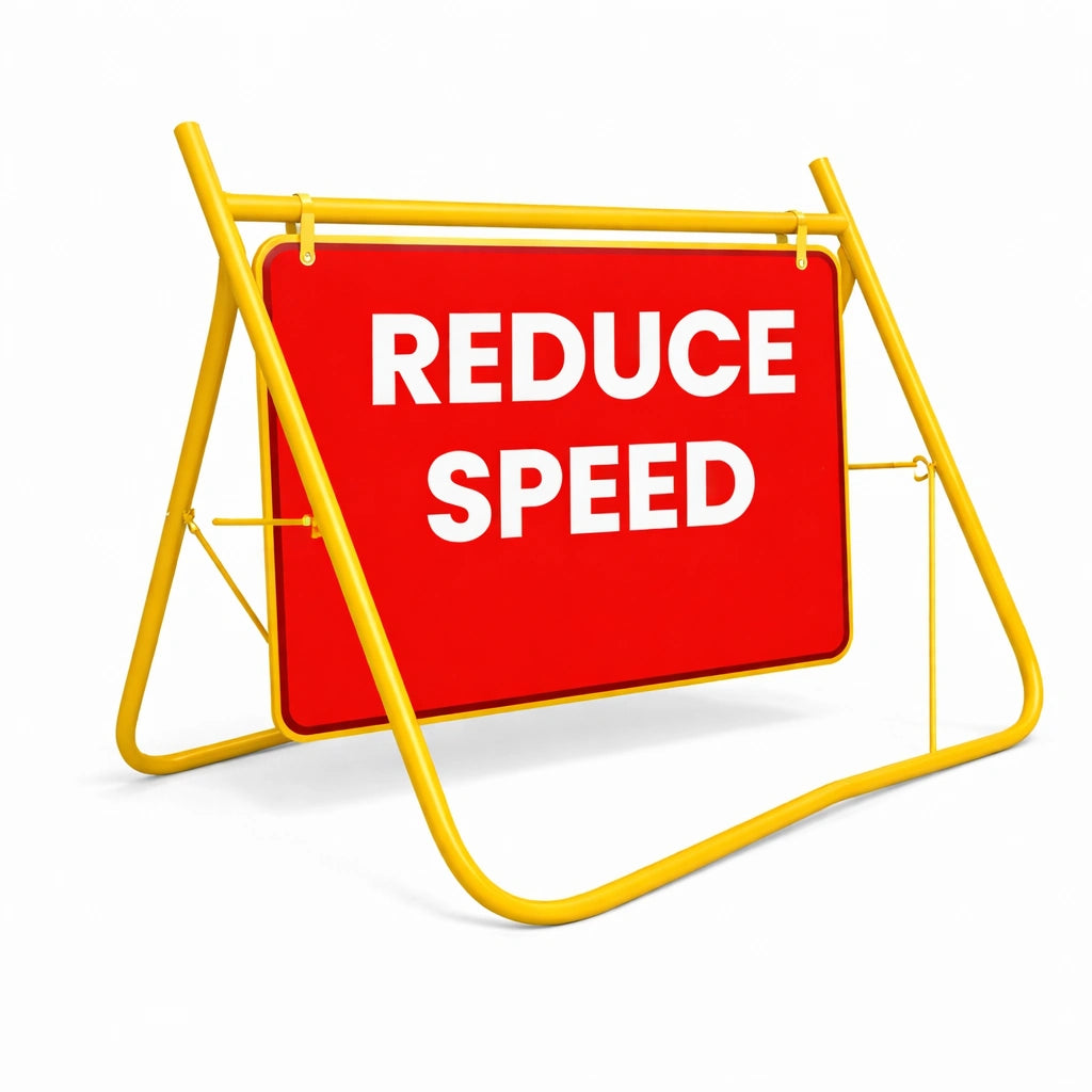 900 x 600mm Swing Stand & Sign - Reduce Speed