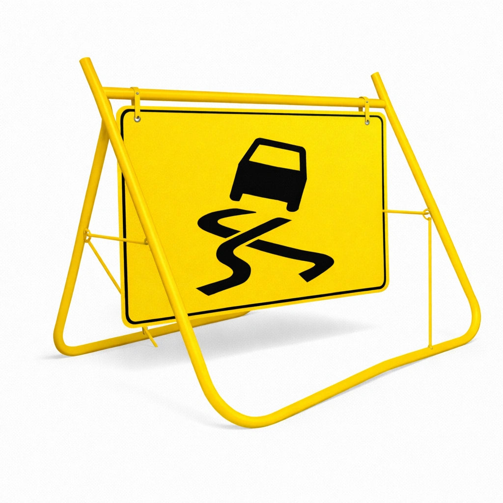 900 x 600mm Swing Stand & Sign - Slippery Surface When Wet (Symbolic)