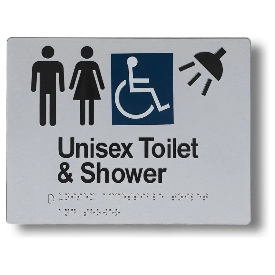 235 x 180mm Unisex Toilet & Shower (Accessible) Sign