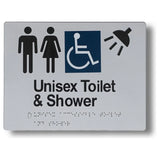 235 x 180mm Unisex Toilet & Shower (Accessible) Sign