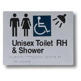 235 x 180mm Unisex Toilet & Shower (Accessible) Sign
