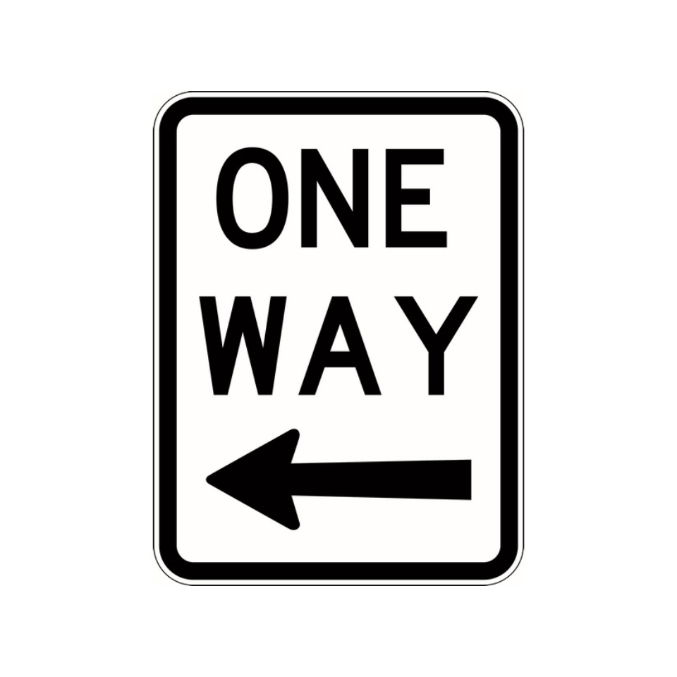 One Way Sign Left Arrow - R2-2L
