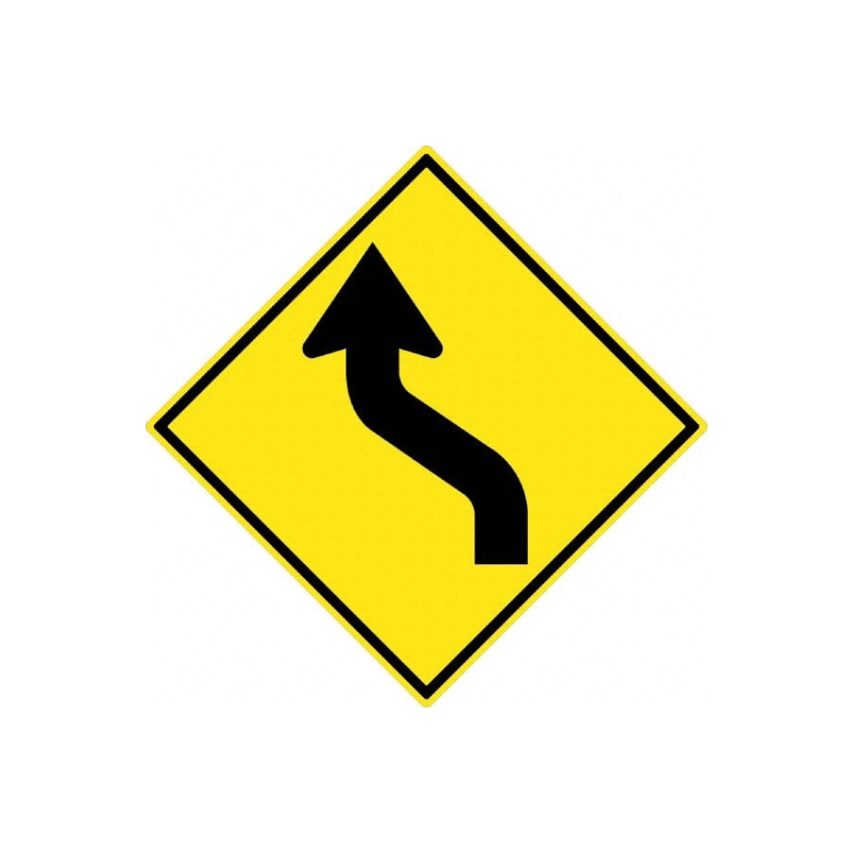 Left Reverse Curve Sign