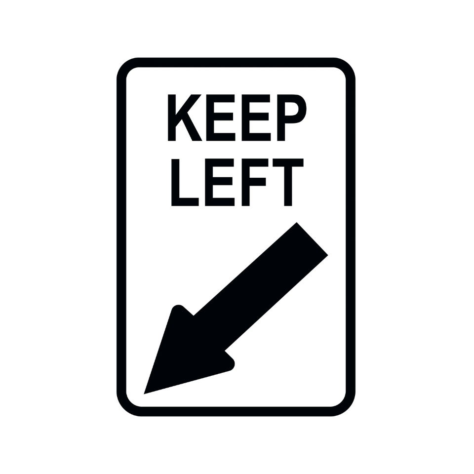Keep Left Sign - R2-3L