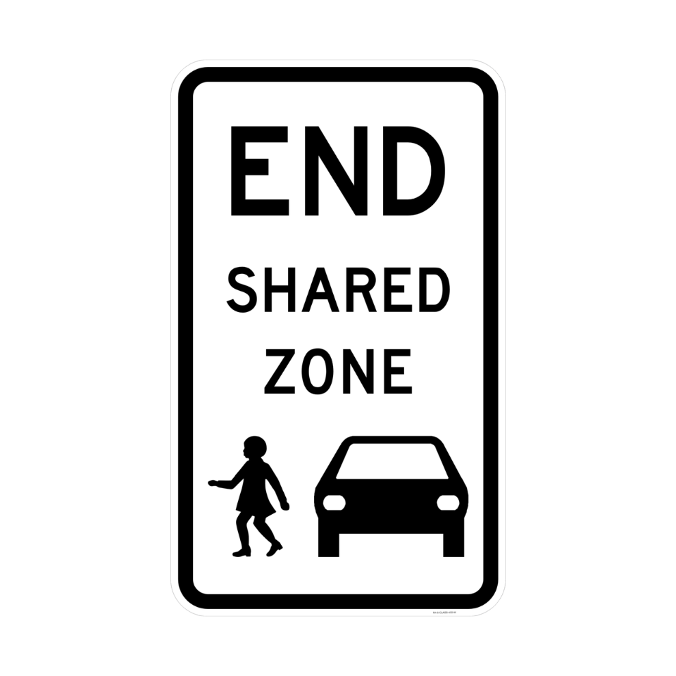 End Shared Zone Sign - 450x750mm