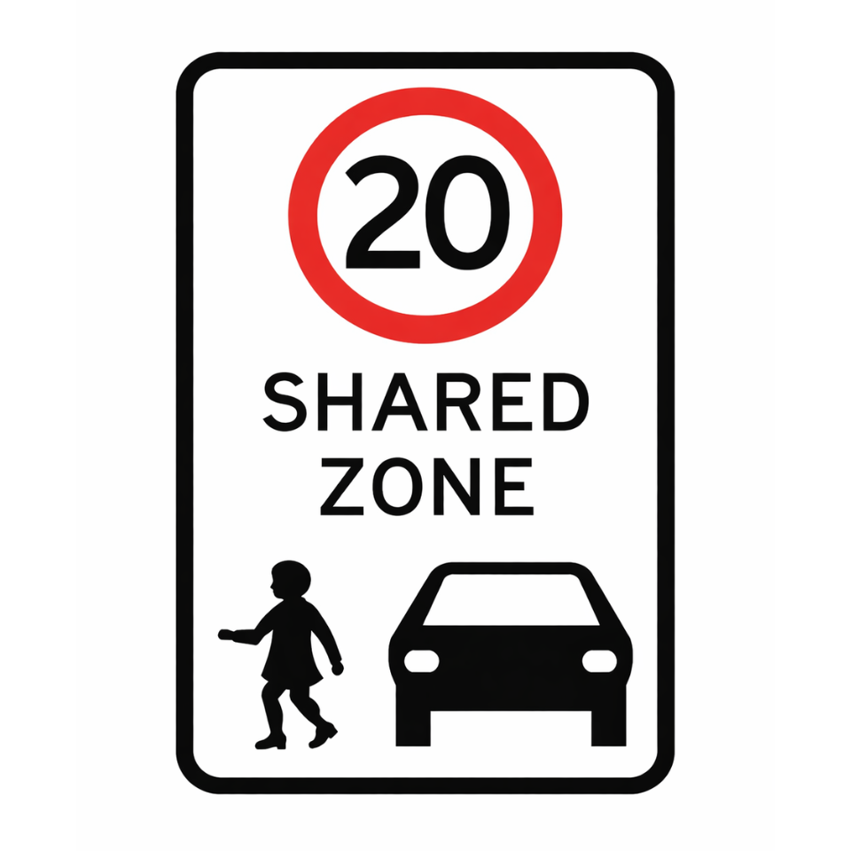 20km Shared Zone - 450x750mm