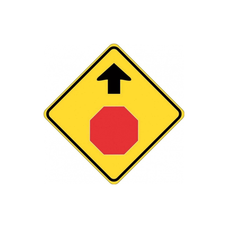 Stop Sign Ahead (Symbolic)
