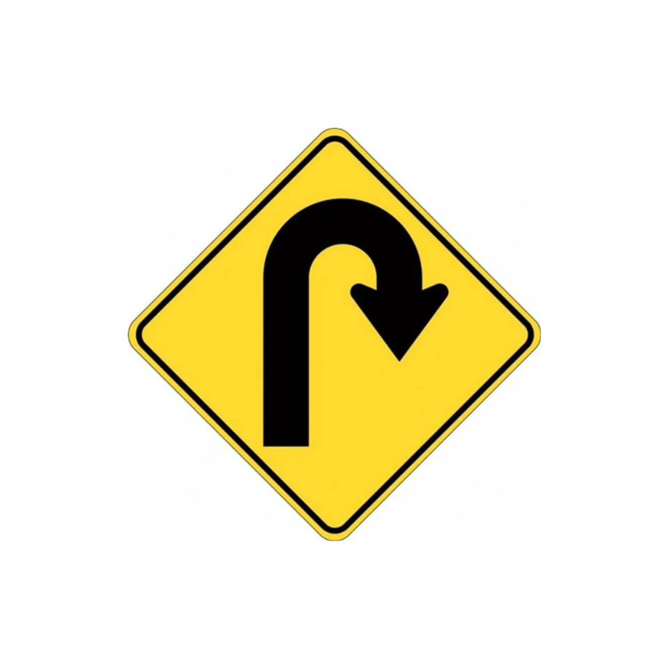 Right Arrow Hairpin Bend Sign