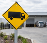 600 x 600mm - Trucks Crossing or Entering Warning Sign - additional view