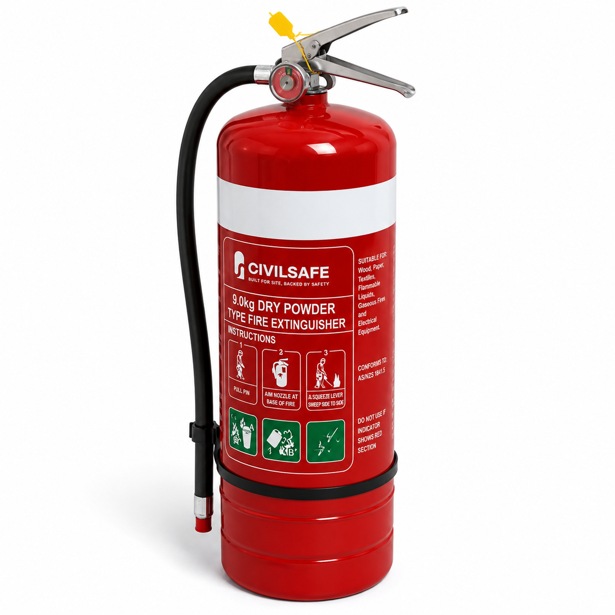 9KG ABE Dry Chemical Powder Extinguisher With Wall Bracket